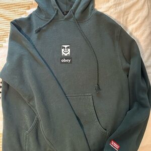 Dark green obey hoodie.